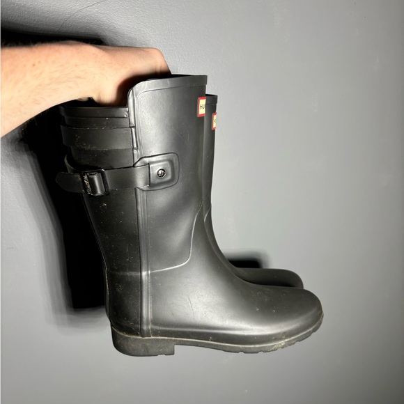 Hunter Classic Black Wellington Boots Women’s Size 7 - Picture 3 of 7